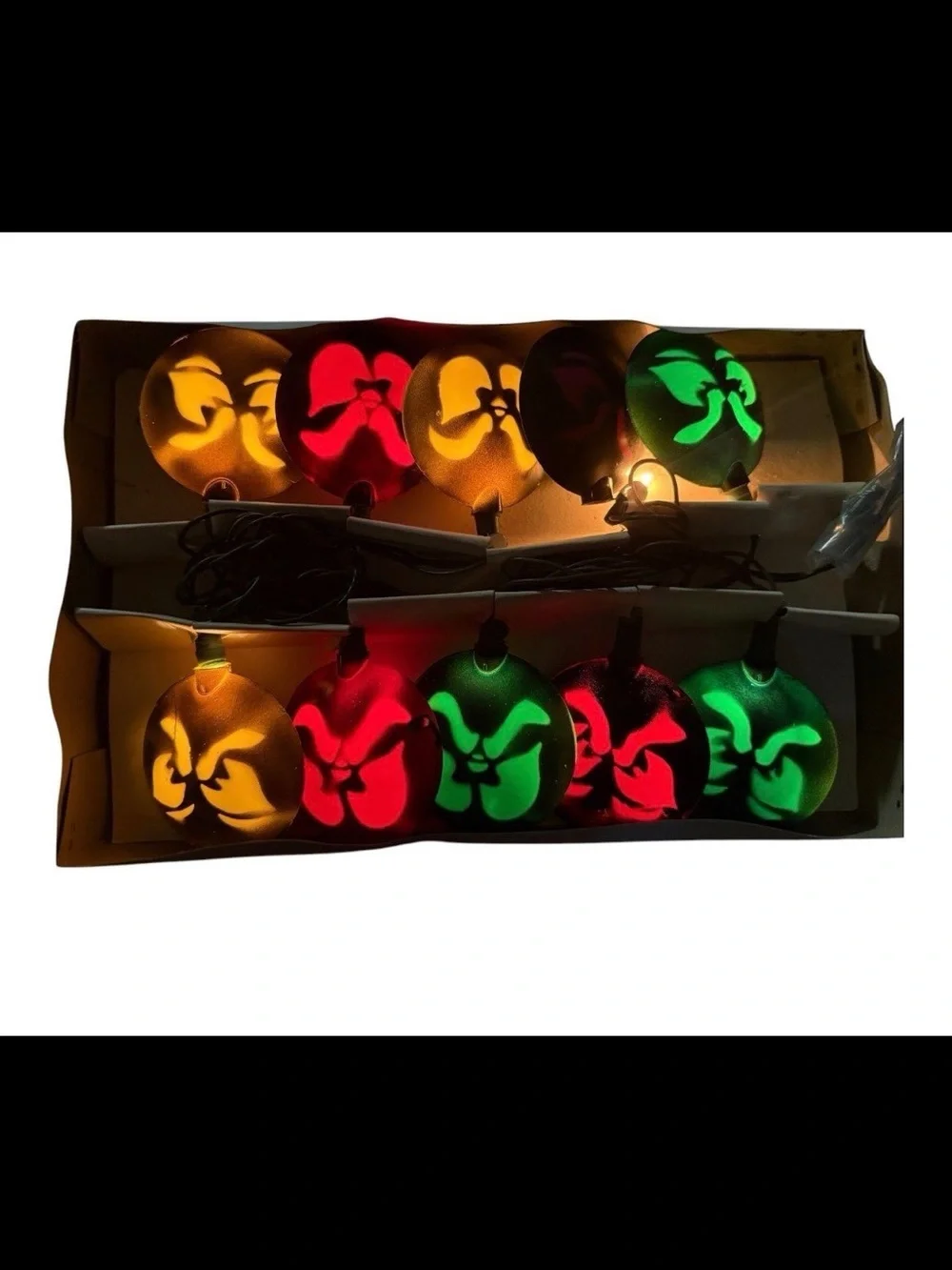 VTG 90's Halloween Blow Mold String Lights Jack O Lantern Ghosts Set of 10